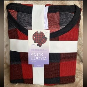NWT Women’s Stars Above Red Plaid Thermal Pajama Set Size Medium